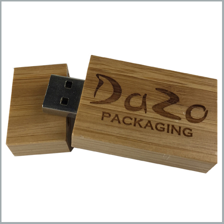 USB FLASH DRIVE -DARK BAMBOO SQUARE